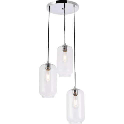 Collier 3 Light 16.3 inch Chrome Pendant Ceiling Light