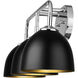 Zoey 3 Light 24.5 inch Chrome Bath Vanity Light Wall Light in Matte Black