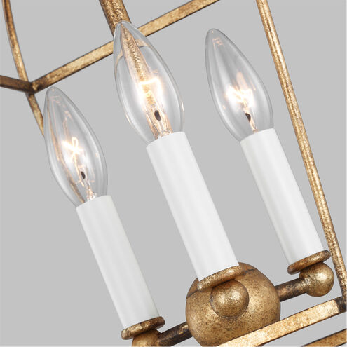 C&M by Chapman & Myers Stonington 3 Light 10 inch Antique Gild Indoor Lantern Ceiling Light