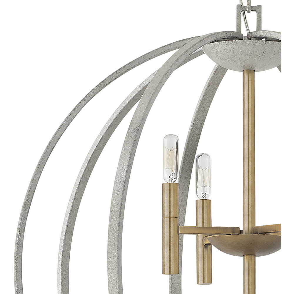 Euclid 8 Light 28.25 inch Cement Gray with Brushed Gold Indoor Foyer Light Ceiling Light