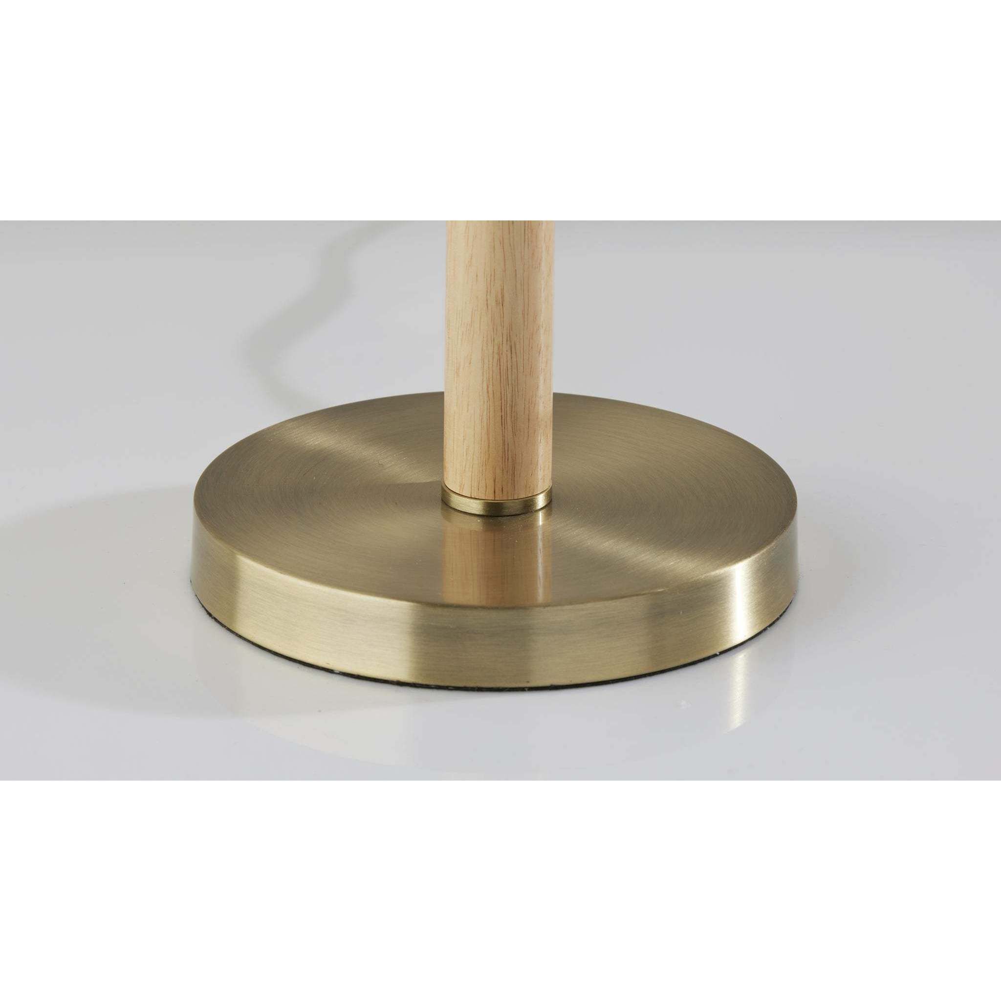 Madeline 28 inch 100.00 watt Natural Rubberwood and Antique Brass Table Lamp Portable Light