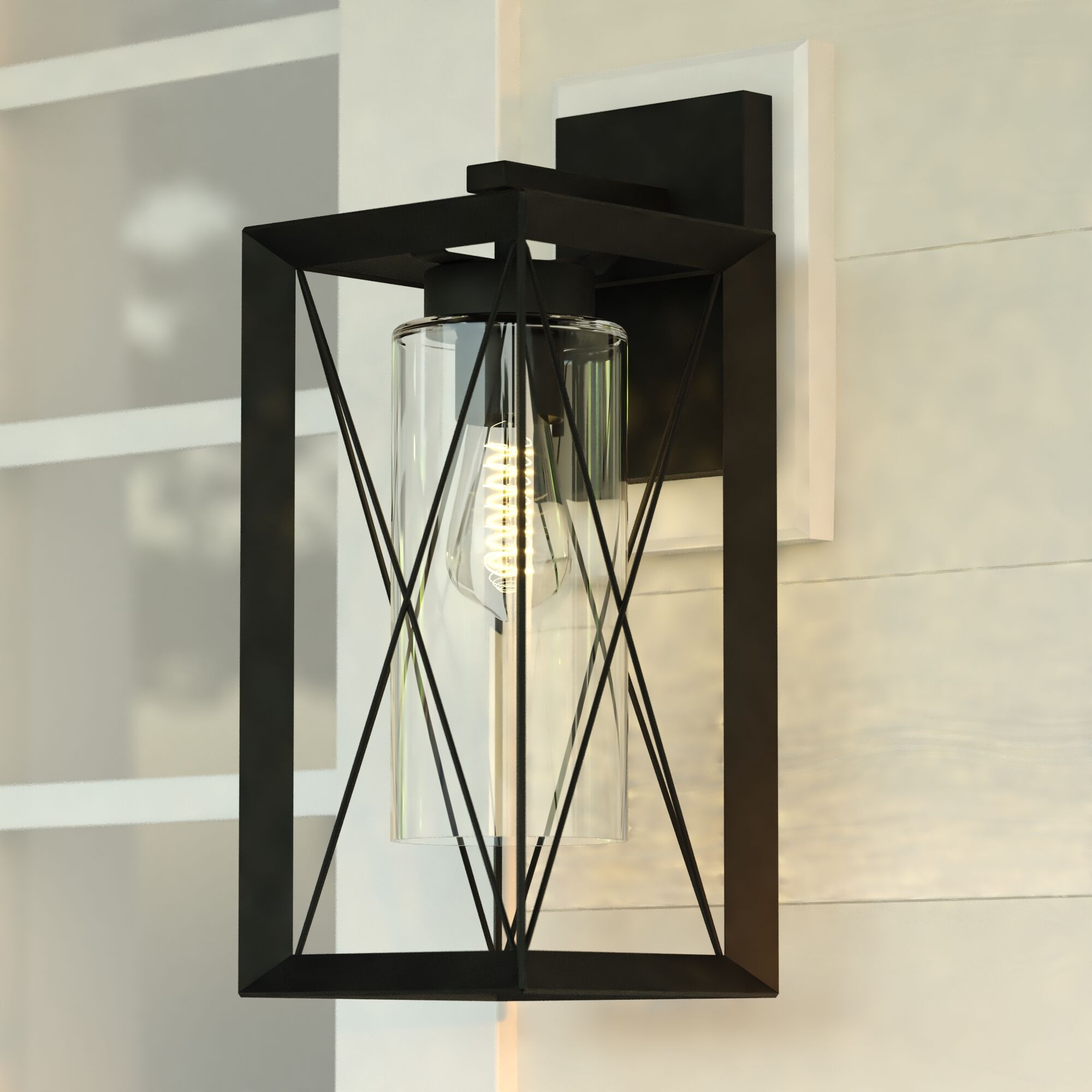 Milton 1 Light 16.75 inch Matte Black Outdoor Wall Lantern