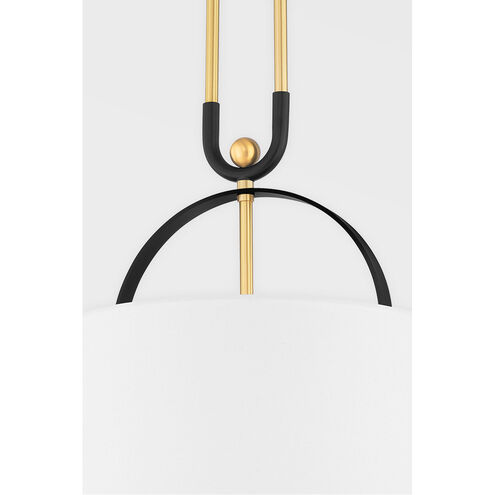 Campbell Hall 1 Light 14 inch Aged Brass and Black Brass Pendant Ceiling Light