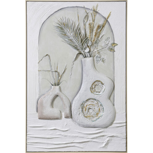 Cameron Grey and White and Burlywood and Wood Grain Wall Art