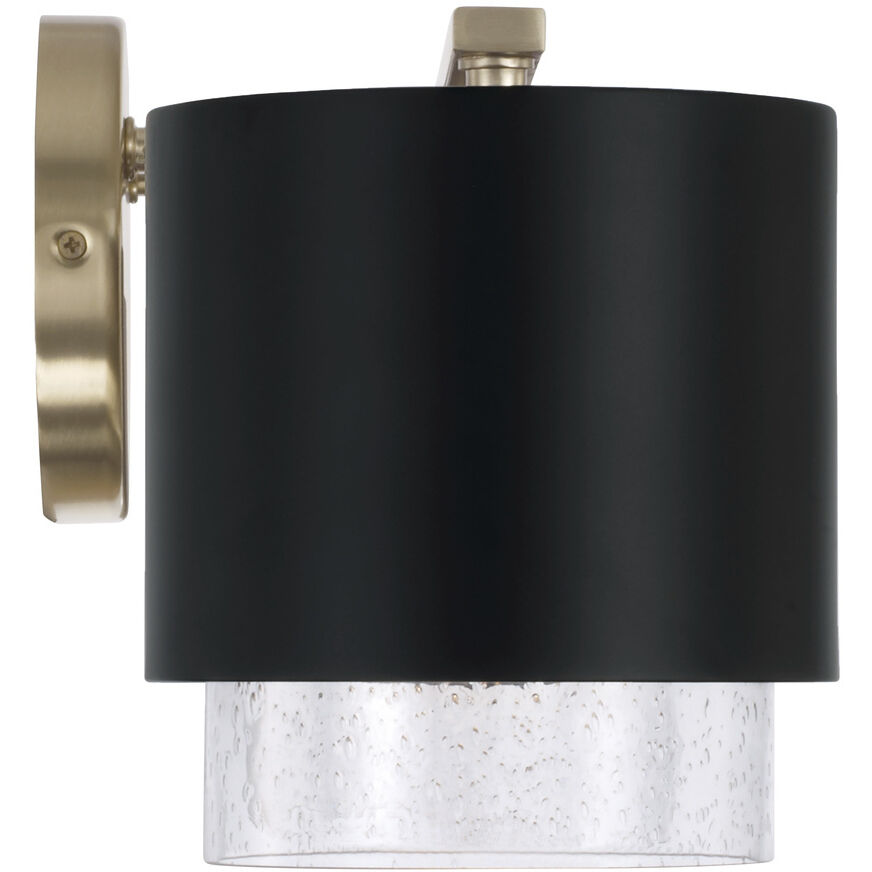 Weller 4 Light 33.5 inch Matte Brass and Black Vanity Light Wall Light