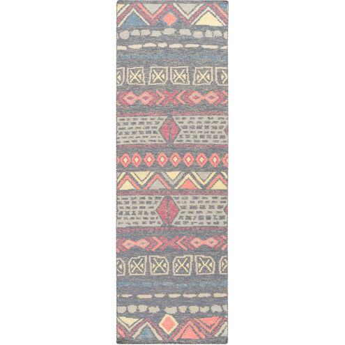 Nomad 36 X 24 inch Dark Brown, Rose, Bright Yellow, Taupe, Aqua Rug