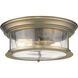 Sonna 2 Light 13.5 inch Heritage Brass Flush Mount Ceiling Light