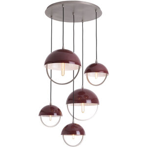Mavisten Edition Copernica LED 30 inch Pewter Pendant Ceiling Light in Oxblood