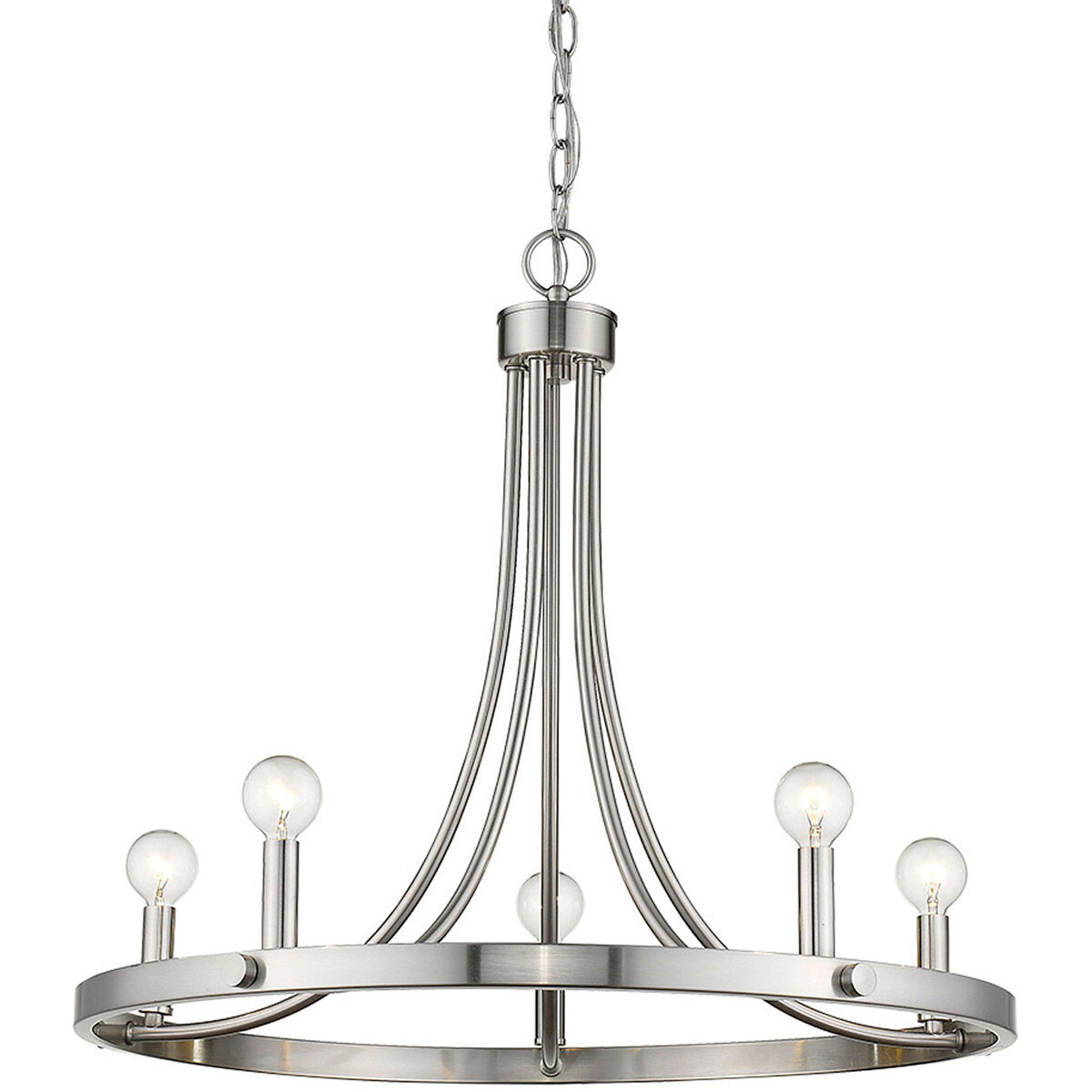 Sawyer 5 Light 25 inch Satin Nickel Chandelier Ceiling Light