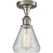 Ballston Conesus 1 Light 6 inch Brushed Satin Nickel Flush Mount Ceiling Light, Ballston