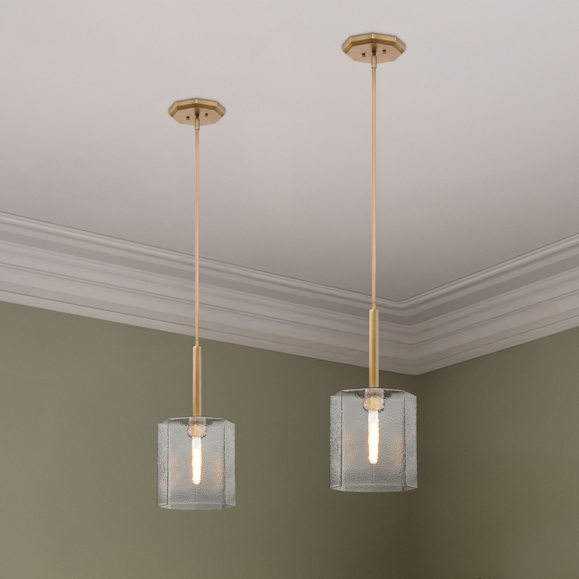 Haven LED 10 inch Old Satin Brass Pendant Ceiling Light