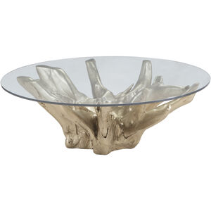 Yava 47 inch Champagne Silver with Clear Coffee Table