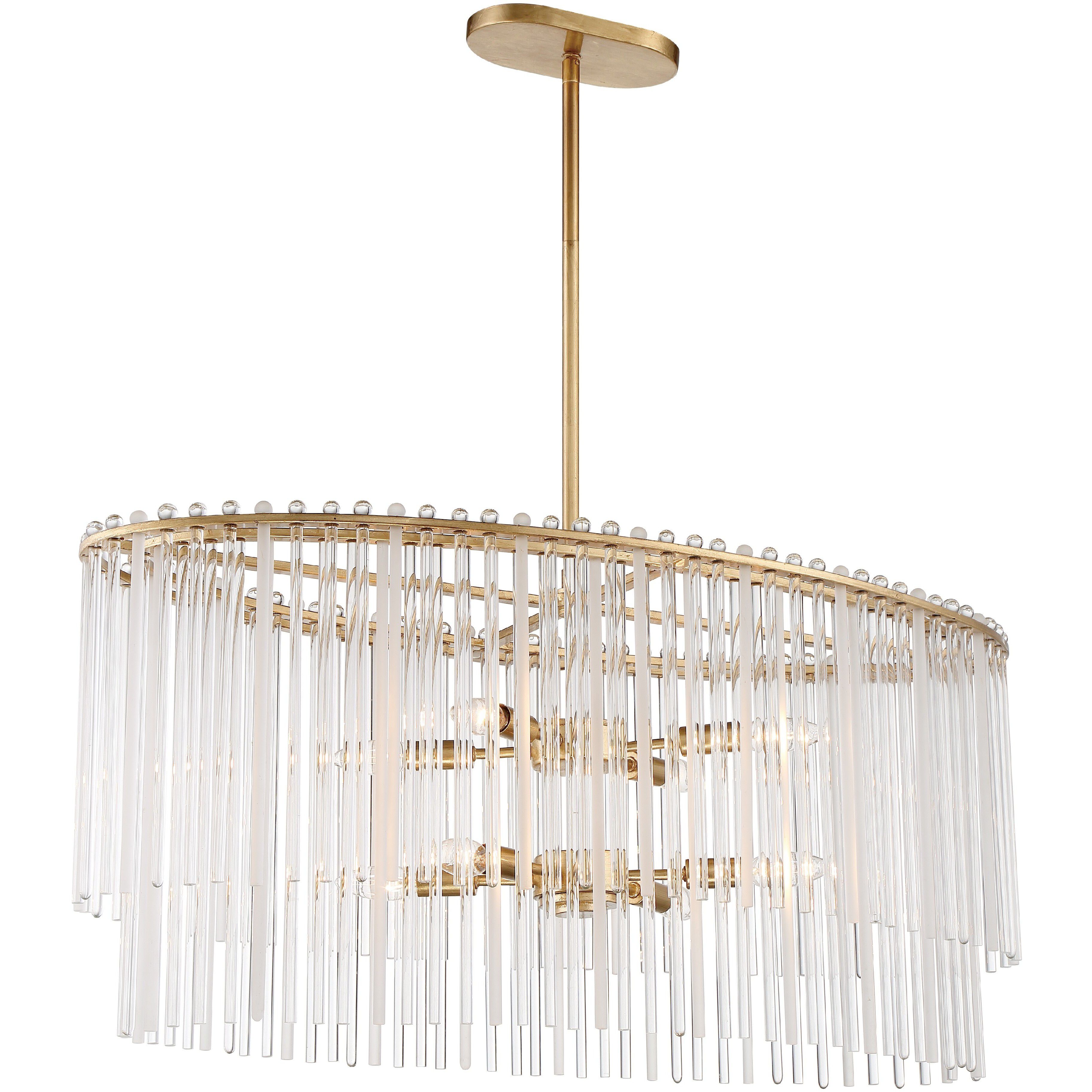 Bleecker 8 Light 36 inch Antique Gold Chandelier Ceiling Light