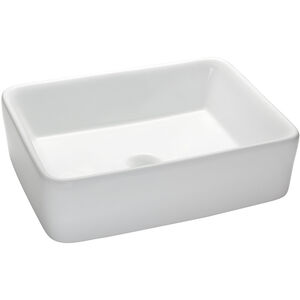 Ceramic Vessel Sink 18.75 X 14.1 X 5.1 inch White Bathroom Sink, Rectangle