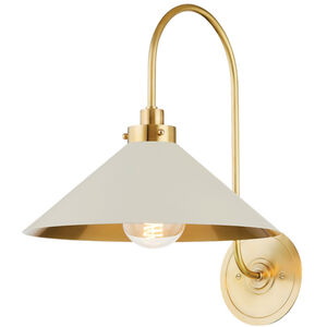 Clivedon 1 Light 12 inch Aged Brass/Off White Wall Sconce Wall Light