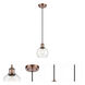 Ballston Athens 1 Light 6 inch Antique Copper Mini Pendant Ceiling Light in Clear Glass