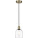 Edison Bella 1 Light 5.5 inch Antique Brass Cord Hung Mini Pendant Ceiling Light