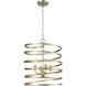 Whirlwind 4 Light 17 inch Aged Silver Pendant Ceiling Light