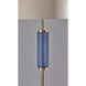 Delilah 64.5 inch 150.00 watt Antique Brass and Blue Textured Glass Floor Lamp Portable Light