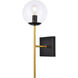 Neri 1 Light 7 inch Black and Brass Bath Sconce Wall Light