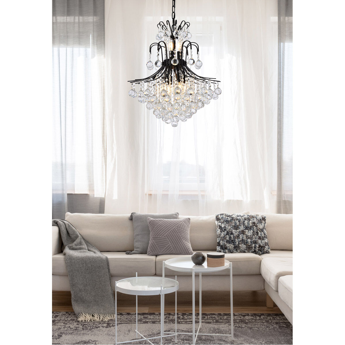 Toureg 11 Light 22 inch Black and Clear Chandelier Ceiling Light