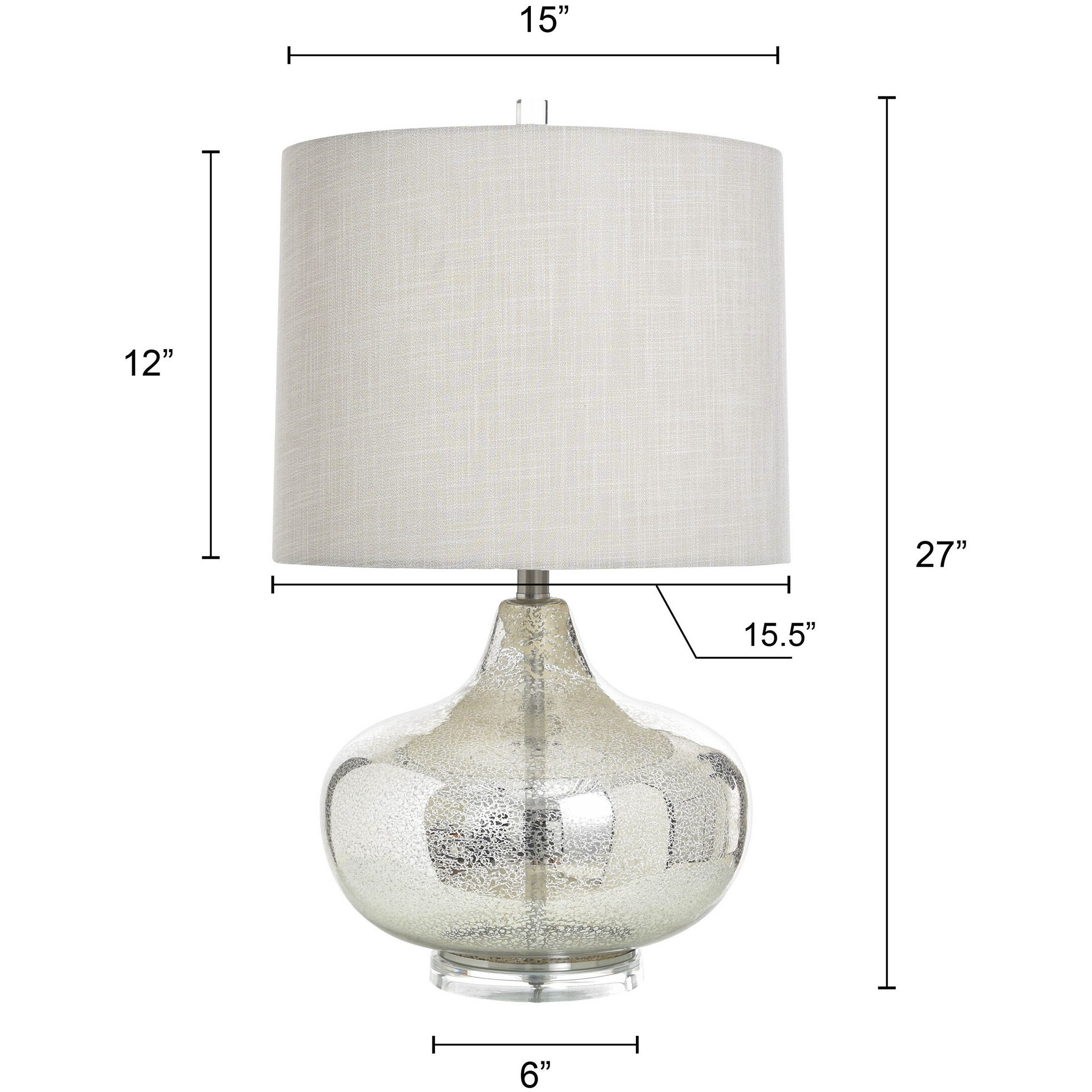 Signature 28 inch 100 watt Antique Mercury Table Lamp Portable Light