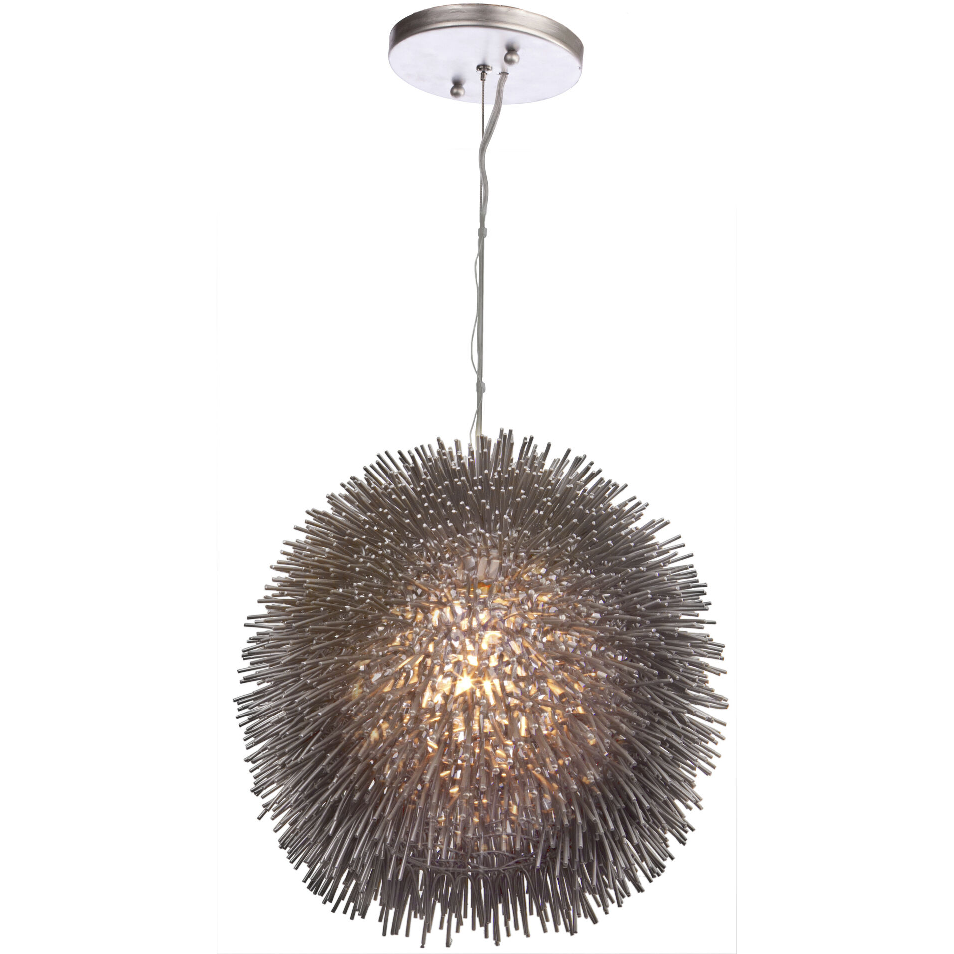 Urchin 1 Light 13 inch Painted Chrome Pendant Ceiling Light