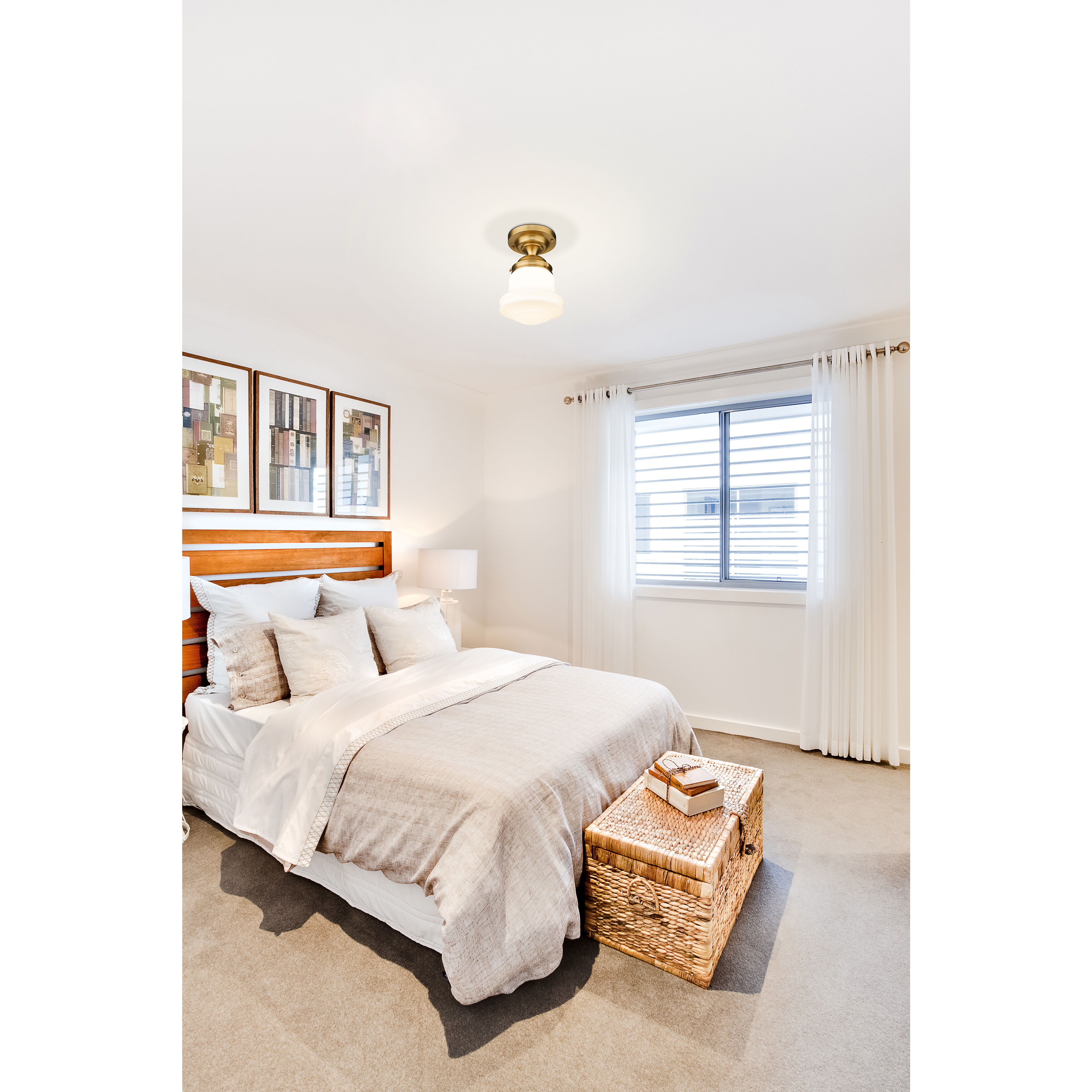 Vaughn 1 Light 10.5 inch Heritage Brass Flush Mount Ceiling Light