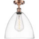 Ballston Dome 1 Light 12 inch Antique Copper Semi-Flush Mount Ceiling Light in Clear Glass