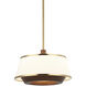 Desert Flyer 3 Light 16 inch Satin Brass with Medium Walnut Pendant Ceiling Light, Semi-Flush Convertible