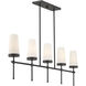 Haynes 5 Light 48 inch Matte Black Linear Chandelier Ceiling Light, Essentials