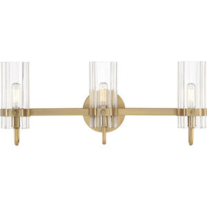 Brook 3 Light 22 inch Gold Vanity Light Wall Light