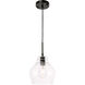 Pierce 1 Light 8 inch Black Pendant Ceiling Light