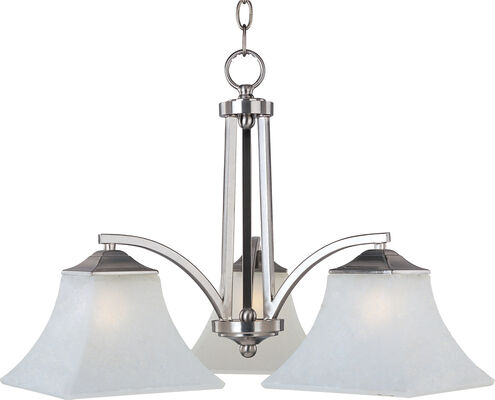 Aurora 3 Light 23 inch Satin Nickel Down Light Chandelier Ceiling Light