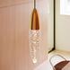 Sultana LED 2.5 inch Satin Brass and Clear Pendant Ceiling Light