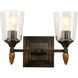 Vetiver 2 Light 14 inch DB Bath Light Wall Light in Dark Bronze
