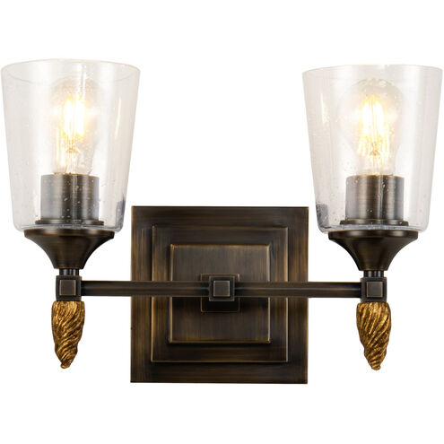 Vetiver 2 Light 14 inch DB Bath Light Wall Light in Dark Bronze