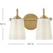 Honey 2 Light 13.25 inch Distressed Brass Bath Light Wall Light