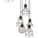 Wire 5 Light 6 inch Black Pendant Ceiling Light