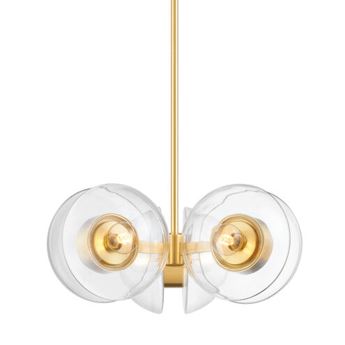 Kert 6 Light 27 inch Aged Brass Chandelier Ceiling Light