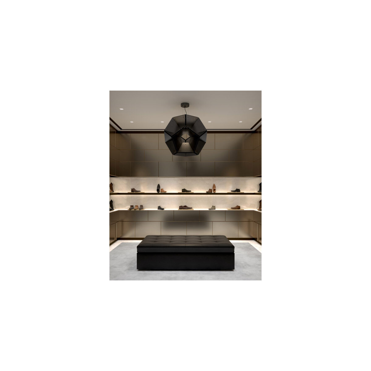 Hex LED 36 inch Black/Black Pendant Ceiling Light in LED 90 CRI 3000K 277V