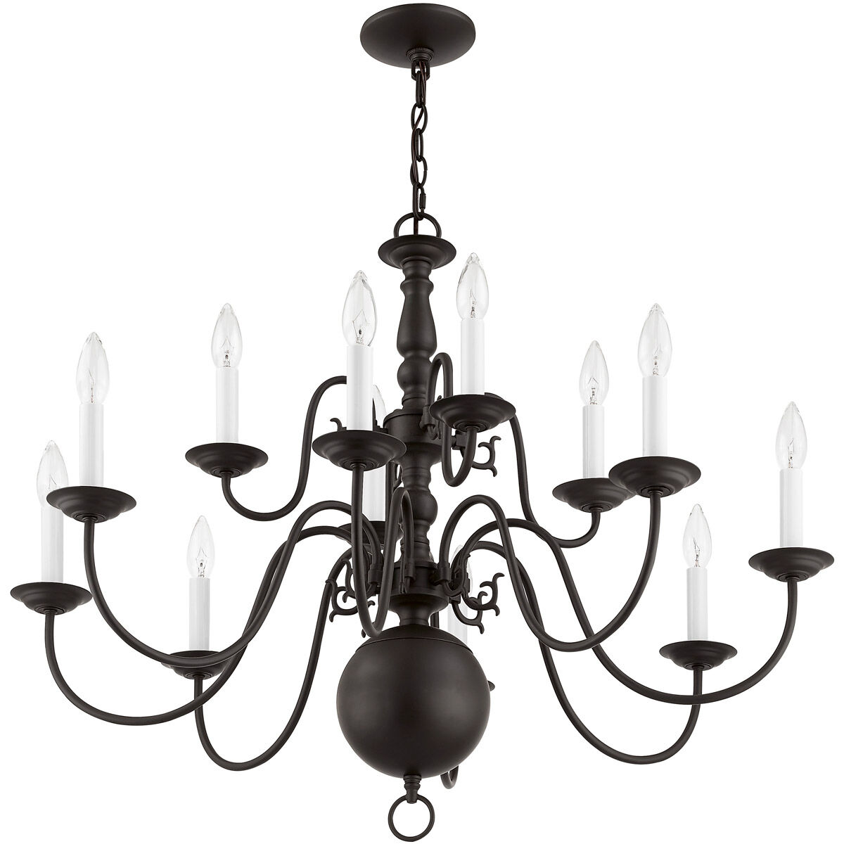 Williamsburgh 12 Light 32 inch Bronze Chandelier Ceiling Light