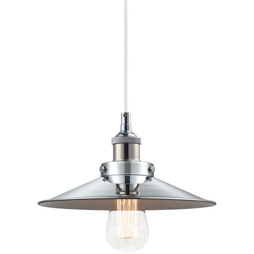 Bulstrode's Workshop 1 Light 11 inch Chrome Pendant Ceiling Light in Chrome and Chrome