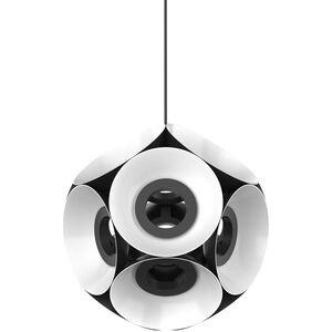 Magellan LED 31.38 inch Black with Gold Chandelier Ceiling Light in Black / White