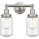 Dover 2 Light 15.5 inch Brushed Satin Nickel Bath Vanity Light Wall Light
