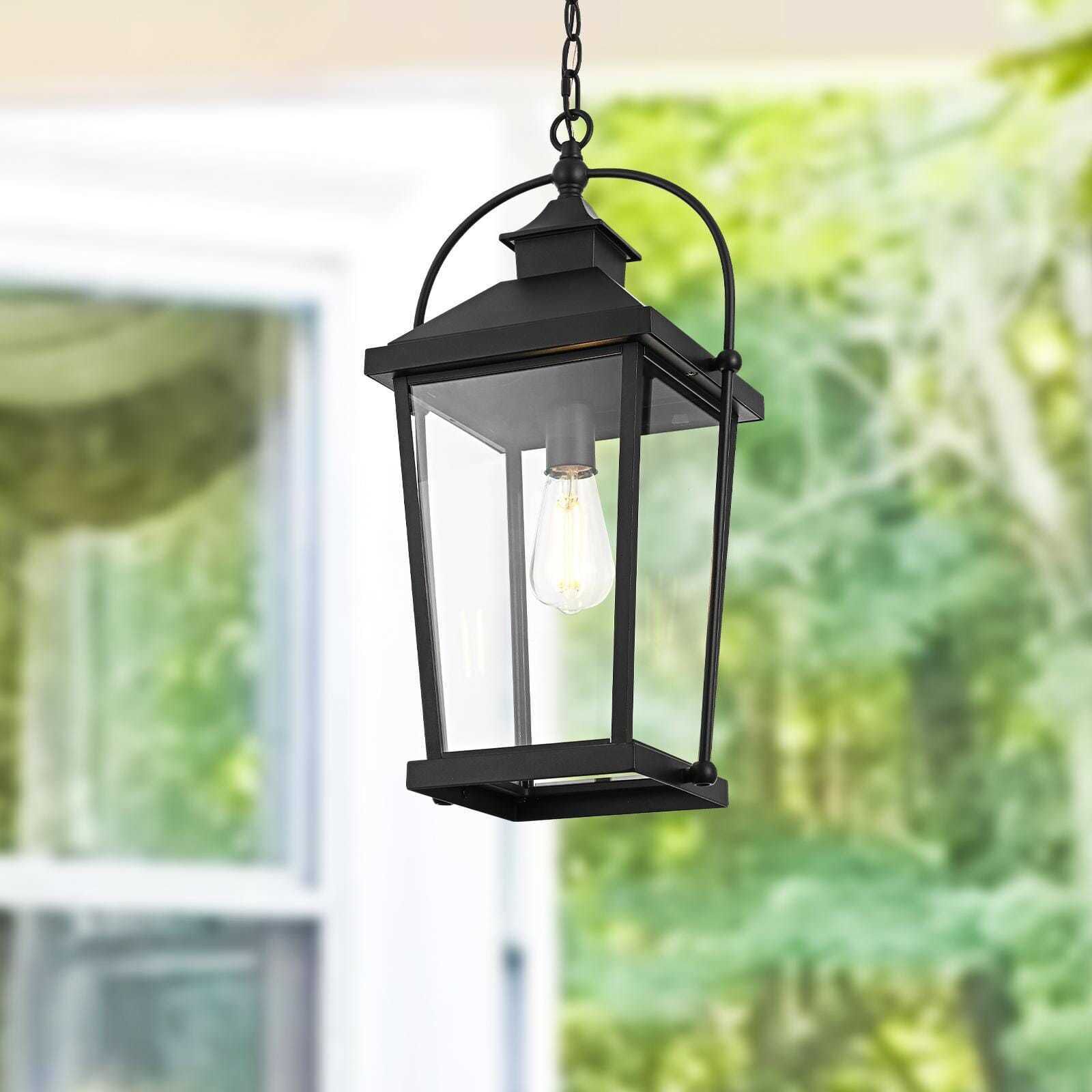 Luz 1 Light 9 inch Black Outdoor Pendant