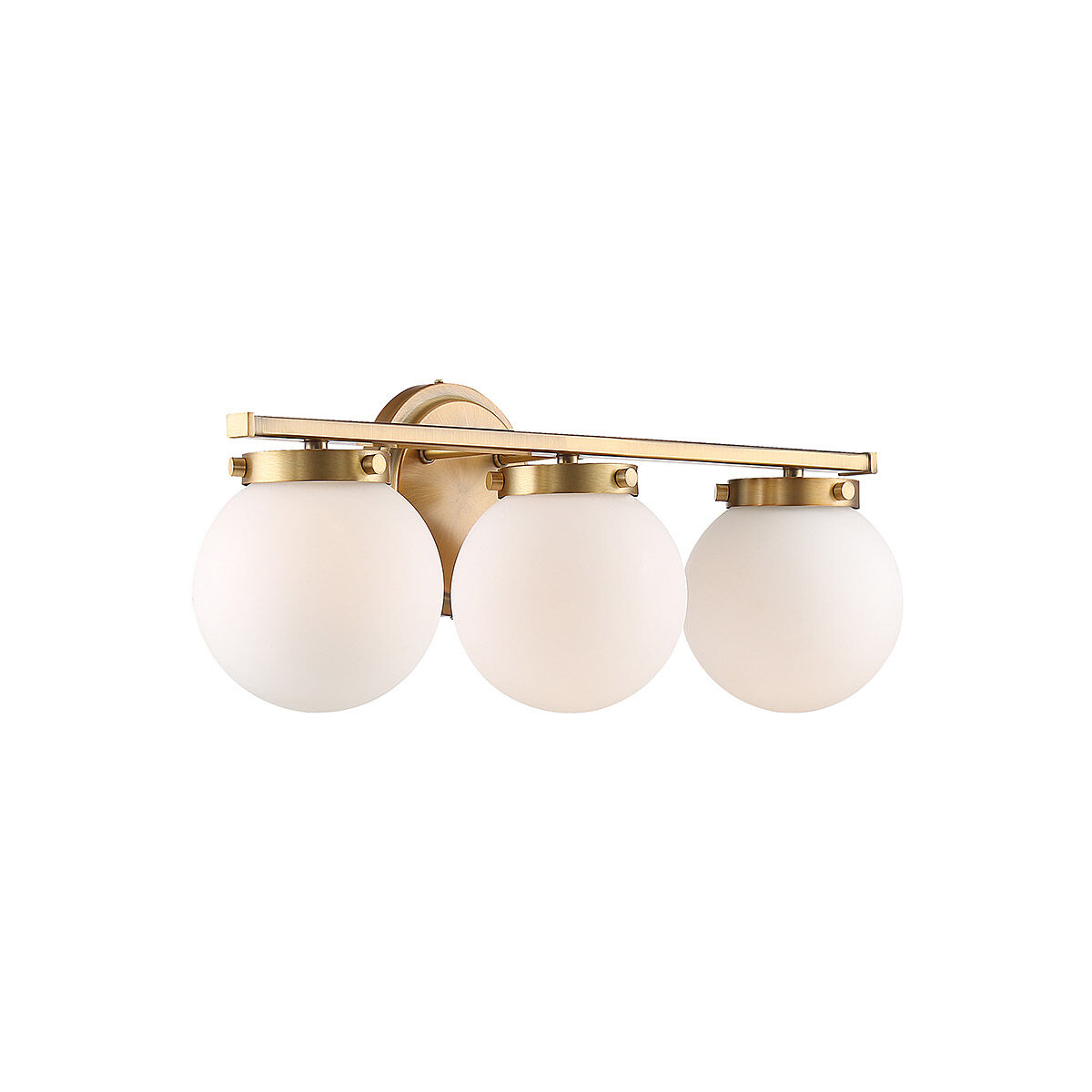 Mid-Century Modern 3 Light 24 inch Natural Brass Bathroom Vanity Light Wall Light