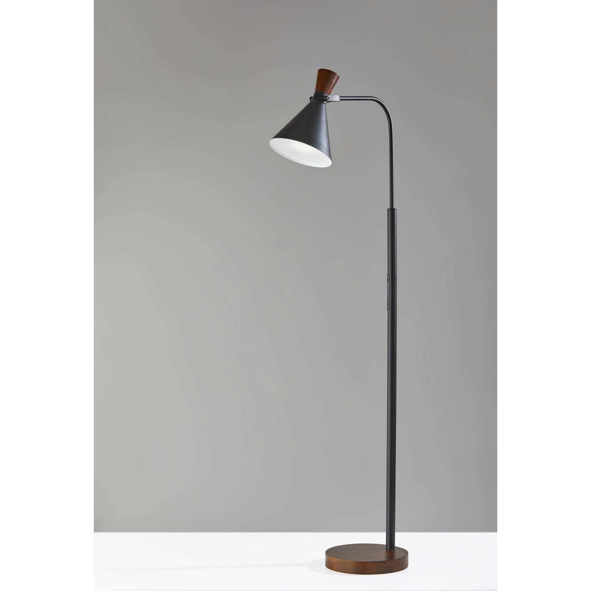 Sophia 52 inch 6.00 watt Black/Walnut Floor Lamp Portable Light