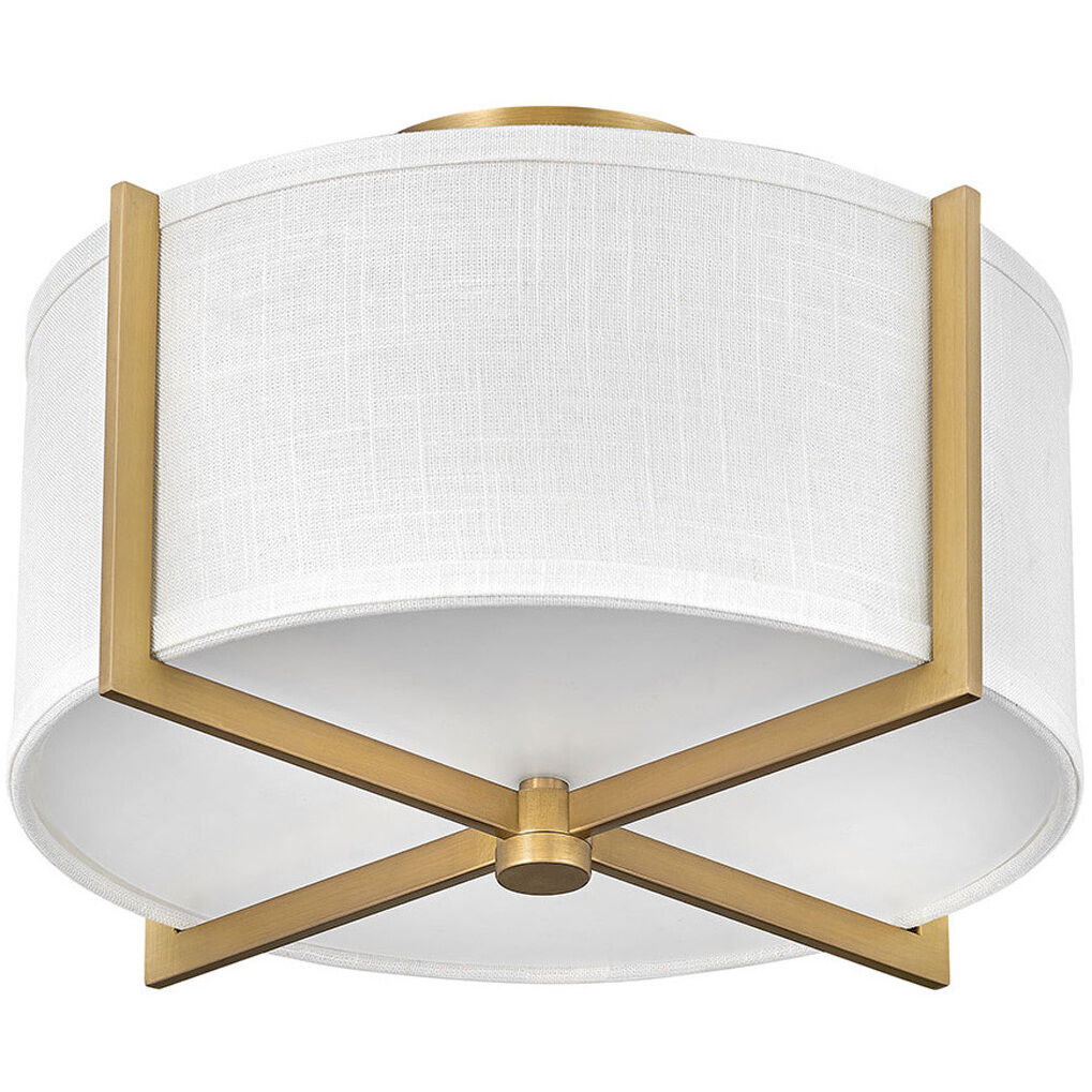 Galerie Axis 2 Light 14.5 inch Heritage Brass Indoor Semi-Flush Mount Ceiling Light