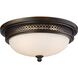 Georgia 3 Light 16 inch Deep Rust Flush Mount Ceiling Light